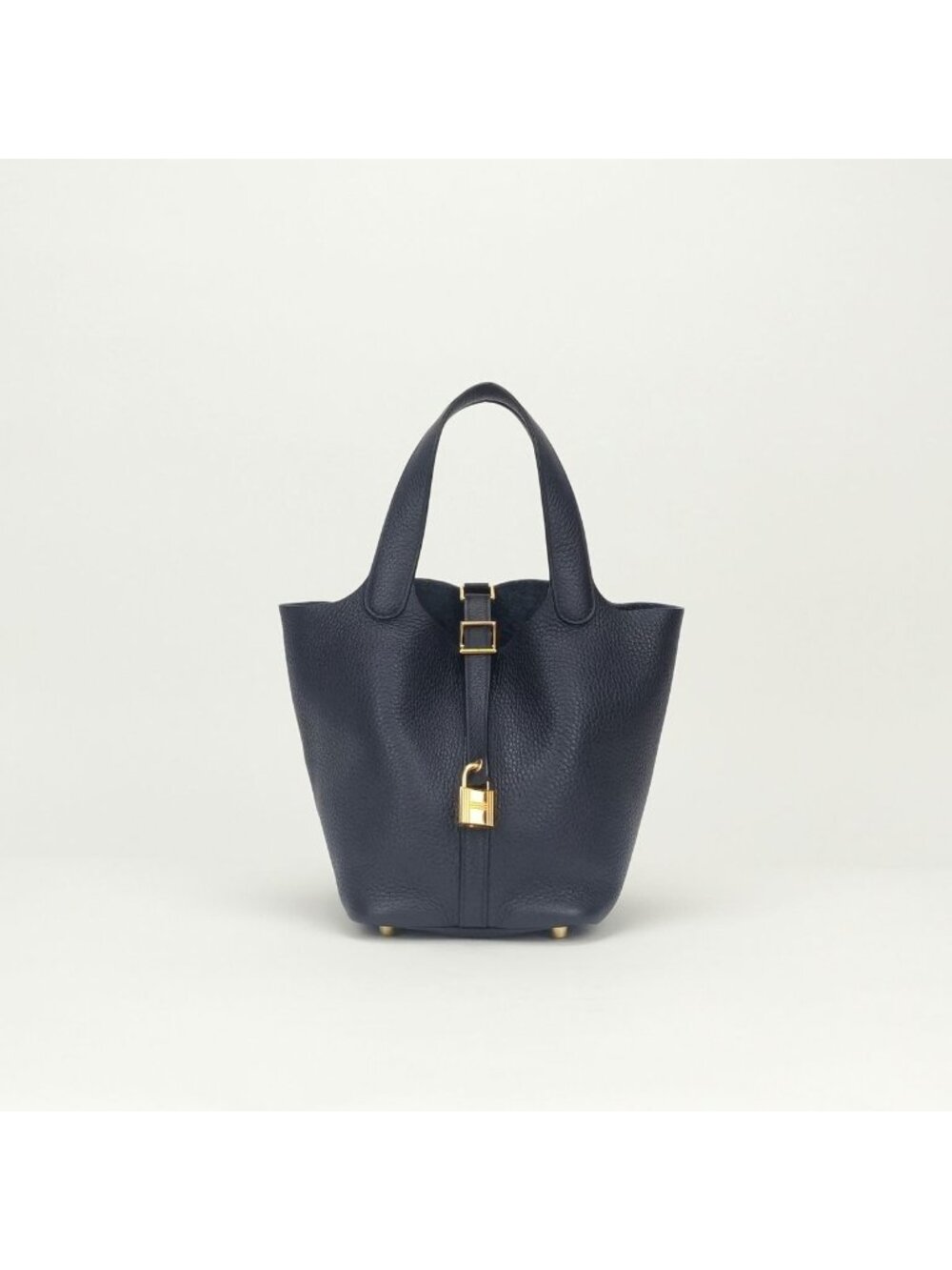 Hermes Picotin Lock PM 18 Tote Bag Taurillon Clemence Blue Indigo Blueindigo